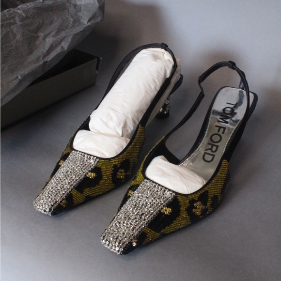 Tom Ford Sequin Animal Print Heels - Picture 3 of 12